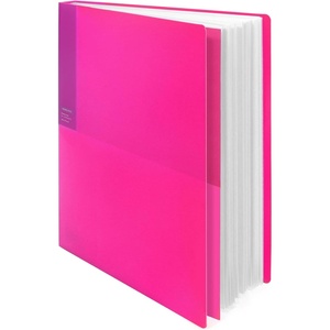 Kokuyo 20-Pocket Binder with Plastic Sleeves (Transparent), A4 Art Portfolio Folder with Clear Sheet Protectors. 40 Pages of Presentation Display Book. Japan Import (CTRA-C20T)(Pink)