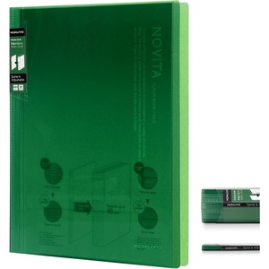 Kokuyo 40-Pocket Binder with Plastic Sleeves 8.5″x11″ (Green), A4 and US Letter Expandable Art Portfolio Folder with Clear Sheet Protectors. 80 Pages of Presentation Display Book. (RA-N40G)(Green)