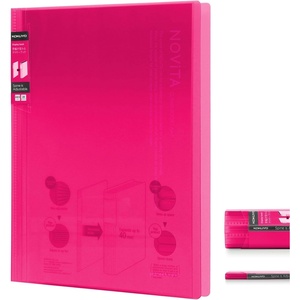 Kokuyo 40-Pocket Binder with Plastic Sleeves 8.5″x11″ (Green), A4 and US Letter Expandable Art Portfolio Folder with Clear Sheet Protectors. 80 Pages of Presentation Display Book. (RA-N40G)(Pink)