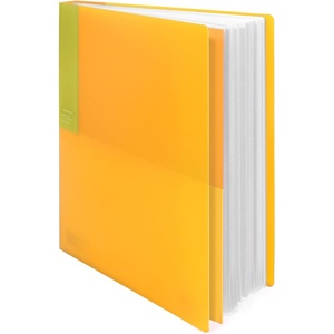 Kokuyo 40-Pocket Binder with Plastic Sleeves (Light Green), A4 Art Portfolio Folder with Clear Sheet Protectors. 80 Pages of Presentation Display Book. Japan Import (CTRA-C40LG)(Yellow)