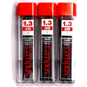 Kokuyo Campus Mechanical Pencil Lead, 1.3mm, 2B (PSR-C2B13N), 16 Leads ×3 Pack/total 48 Leads (Japan Import)