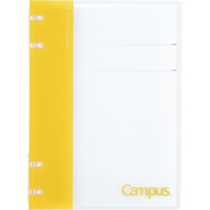 Kokuyo Campus Refillable Notebook, B5 2×2 Slim Ring Binder Notebook with Customizable Title Page, 40 Sheets Capacity. Suitable for 26 Holes Loose Leaf Paper, Mineral Color Sheer Purple (Le-NP704-L1V)(Yellow)