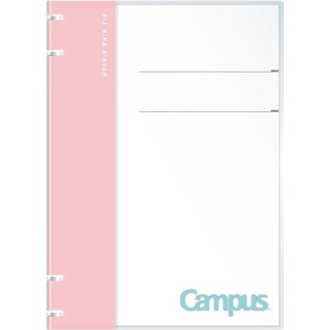 Kokuyo Campus Refillable Notebook, B5 2×2 Slim Ring Binder Notebook with Customizable Title Page, 40 Sheets Capacity. Suitable for 26 Holes Loose Leaf Paper, Mineral Color Sheer Purple (Le-NP704-L1V)([Limited Color] Flamingo Pink)