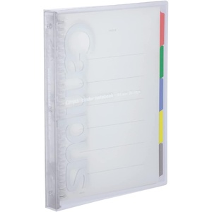 Kokuyo Campus Slide Binder with 5 Tab Dividers, Middle Type, B5, 26 Holes, Up to 100 Sheets, Transparent, Japan Import (RU-P333NT)(Transparent)