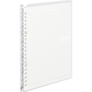 Kokuyo Campus Smart Ring Binder, A5 Clear Refillable Binder Notebook 20 Holes with 10 Extra Loose-Leaf Paper, Up to 25 Filler Papers for Work & Study, Japan Import (RU-SP130T)