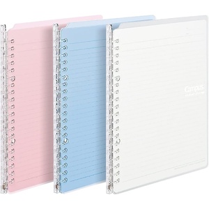 Kokuyo Campus Smart Ring Binders 3 Pack, B5 Vivid Colors Binder Notebooks, Up to 25 Sheets 26 Holes Slim Binder Folder with 10 Campus Sarasara Loose-leaf Paper Each for Study and Journal, Japan Import(Light Colors)