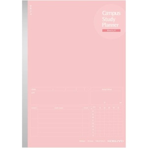Kokuyo Campus Study Planner Notebook, Daily Ruled, A5, Mint Green, for 63 Days, Japan Import (NO-Y82MD-G)(Light Pink)