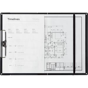 Kokuyo Clipboard, A3 or A4 Clip Holder for Organizing Files, 12.5 x 17.5 inch Foldable File Holder for Construction Documents with Storage Pocket. Black, Japan Import (Joha-WR50ND)(ヨハ-WR50D)