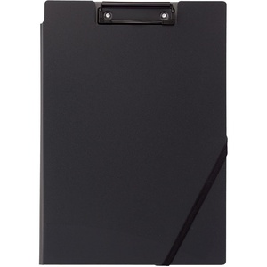 Kokuyo Clipboard Folder, Pink A4 Foldable Clipboard Folio with Clip. 360 Degree Binder Clipboard with Elastic Band, File Cover Work Folder Clipboards with Pen Slot (Joha-MC50P)(Deep Black)