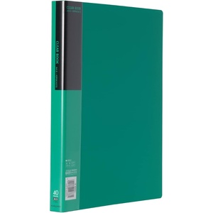 Kokuyo File, Clear Book, Display Book, Presentation Binder with Plastic Sleeves 40-Pocket Bound, Art Portfolio Folder, Sheet Protector for Artwork and Document, A4, Yellow, Japan Import (RA-B40Y)(Green)