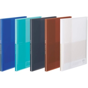 Kokuyo Glassele File, Clear Book, Display Book, Presentation Binder with Plastic Sleeves 20-Pocket Bound, Sheet Protector, A4, 5-Pack Cool Colors, Japan Import (99KRA-GL20X5-2)(Cool Colors)