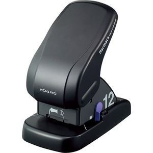 Kokuyo Harinacs Stapleless Stapler, Large Desktop Staple Free Stapler, 12 Sheet Capacity, Black (SLN-MS112D)