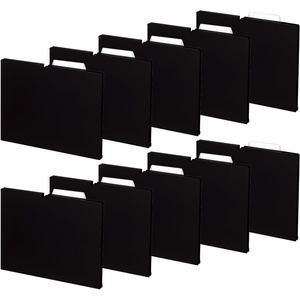 Kokuyo NEOS A4 File Folders, 1.2 Inches (30 mm) Depth, 3 Side Binding PP Type with A Customizable Tab, 10 Pack of Navy, Japan Import (A4P-NEF30DBX10)(Black)