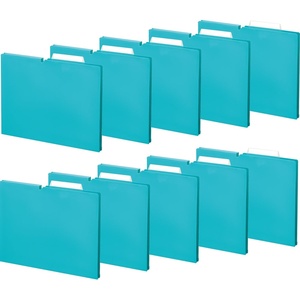 Kokuyo NEOS A4 File Folders, 1.2 Inches (30 mm) Depth, 3 Side Binding PP Type with A Customizable Tab, 10 Pack of Navy, Japan Import (A4P-NEF30DBX10)(Turquoise Blue)