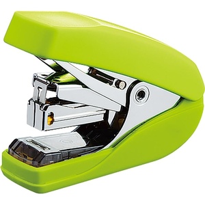 Kokuyo Power Latch Kiss Stapler, Racchikisu, Flat Type, No. 10 Staple, Binding Up to 32 Sheets, Yellow Green, Japan Import (SL-MF55-02YG)