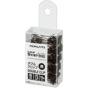 Kokuyo Scel-bo Small Binder Clips, 0.51 inches (13 mm) Width, Holds up to 20 Sheets per Clip, Perfect for Office Organization & Daily Use, 10 Pcs, Black, Japan Import (KURI-J37D)