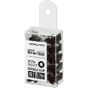 Kokuyo Scel-bo Small Binder Clips, 0.59 inches (15 mm) Width, Holds up to 30 Sheets per Clip, Perfect for Office Organization & Daily Use, 10 Pcs, Black, Japan Import (KURI-J36D)