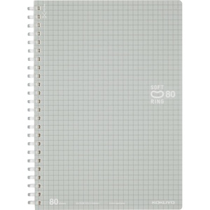 Kokuyo Spiral Graph Notebook, 8.3” x 5.8” Business Journal A5 Soft Ring Notebooks with 5mm Grid Ruled, 80 Perforated Sheets, Sliver 1 Subject Notebook, Note Take for Work. Japan Import(SU-SV338S5-C)(A5)
