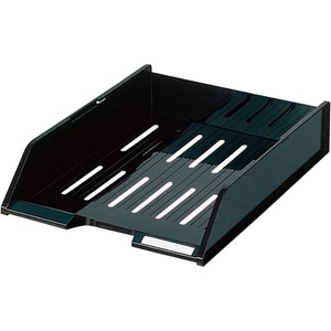Kokuyo Stackable Letter Tray, Office Paper Organizer Tray, Up to 3 Tires, A4, Black, Japan Import (DT-40ND)
