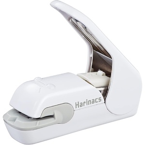 Kokuyo Stapleless Stapler, Harinacs Desktop & Handheld Staple-Free, Up to 5 Sheets No Staple Binding, Portable Compact Holeless Stapler, Red Pink, Japan Import (SLN-MPH105P)(White)