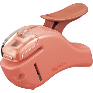 Kokuyo Stapleless Stapler, Harinacs Handheld Staple-Free, Up to 5 Sheets No Staple Binding, Portable Holeless Compact Alpha, Black, Japan Import (SLN-MSH305DB)(Salmon Pink)