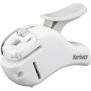 Kokuyo Stapleless Stapler, Harinacs Handheld Staple-Free, Up to 5 Sheets No Staple Binding, Portable Holeless Compact Alpha, Black, Japan Import (SLN-MSH305DB)(White)