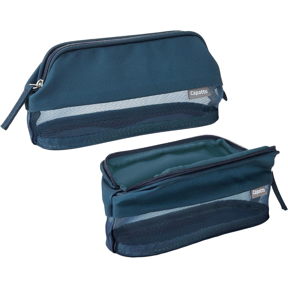 image:imageKOKUYO Mesh Pencil Holder Pouch Black FVBF151DNavy