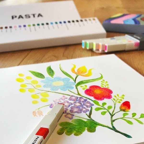 image:imageKOKUYO Pasta Paint Sticks For Kids Mess Free 5 Colors Drawing Markers Retractable Crayon Highlighter Nontoxic Tempera Draw Sticks for Kids and Students KESP1555