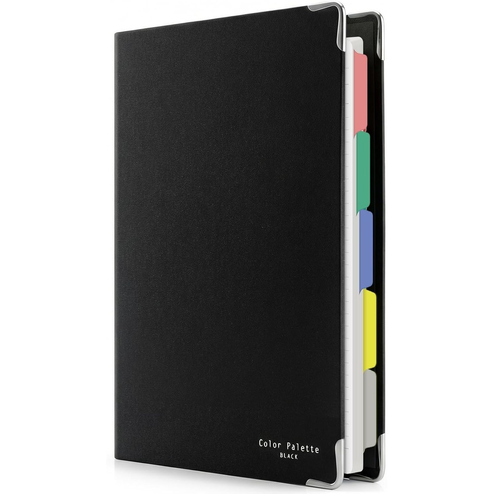 image:imageKOKUYO 5 Subject Spiral Notebook Color Palette A5 Refillable Journal with 5 Tab Dividers 120 Sheets in 6mm Ruled Loose Leaf Paper Business BlackA5