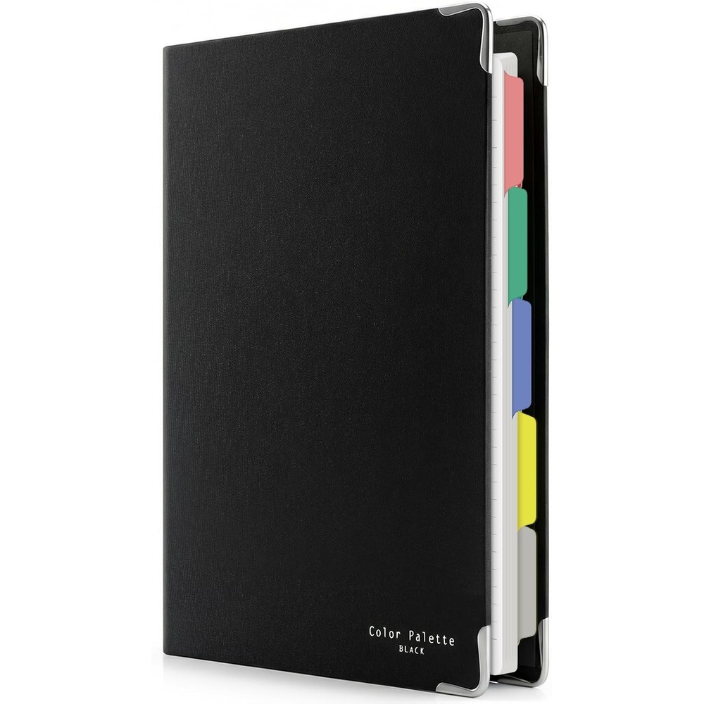 image:imageKOKUYO 5 Subject Spiral Notebook Color Palette A5 Refillable Journal with 5 Tab Dividers 120 Sheets in 6mm Ruled Loose Leaf Paper Business BlackB5