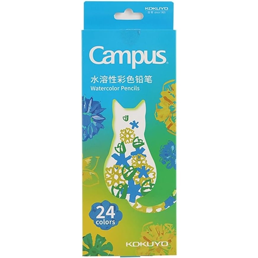 image:imageKOKUYO Colored Pencils for Coloring and Drawing Premium Water Color Back to School Supplies Multicolor for Art 24 Count Pink BoxBlue Box