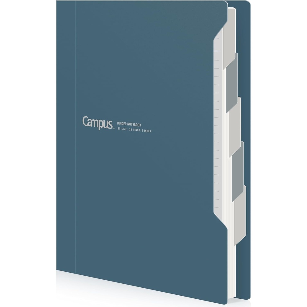 image:imageKOKUYO Refillable Spiral Notebook with Dividers amp Tabs B5 Hardcover 5 Subject Notebook Binder for Work 100 Sheets 5mm Ruled Campus Refillable Business Binder for Study amp Office Note Taking BlueNavy