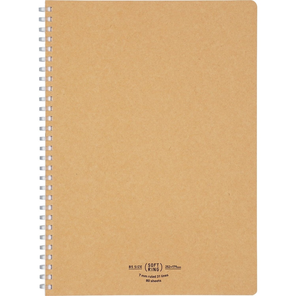 image:imageKOKUYO Spiral Lined Notebook 10 x 7 Business Journal B5 Soft Ring Notebooks with 7 mm Ruled 80 Perforated Sheets Beige 1 Subject Notebook Note Taking for Work Japan Import SUSV608AS