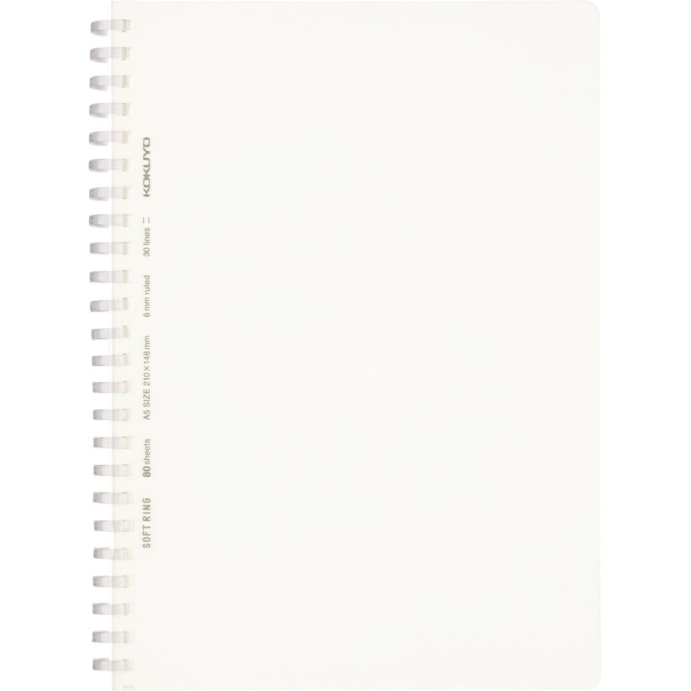image:imageKOKUYO Spiral Lined Notebook 83 x 58 Business Journal A5 Soft Ring Notebooks with A 6mm Ruled 80 Perforated Sheets Clear 1 Subject Notebook Note Taking for Work Japan Import SUSV538BTA5