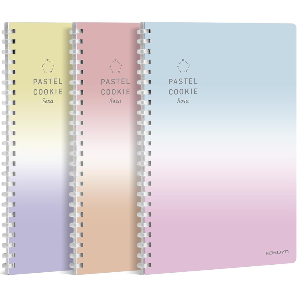 image:imageKOKUYO Spiral Lined Notebook 83 x 58 Pastel Journal A5 Soft Ring Notebooks with 8mm Dot Ruled 50 Sheets 1 Subject Notebook for School and Note Taking4 Gradient