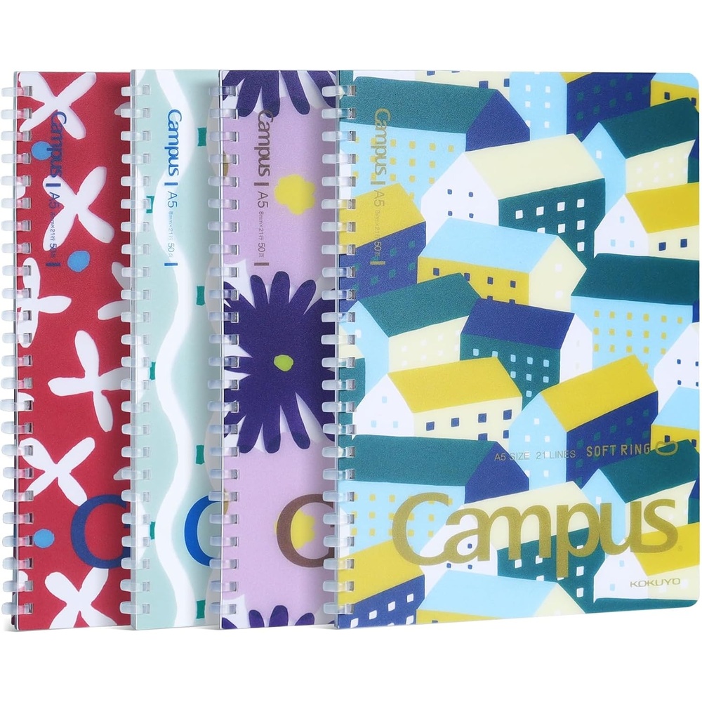 image:imageKOKUYO Spiral Lined Notebook 83 x 58 Pastel Journal A5 Soft Ring Notebooks with 8mm Dot Ruled 50 Sheets 1 Subject Notebook for School and Note TakingSOU SOU